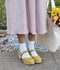 Shoes To Wear With Dresses, Sandgrens Clogs, Victoria Style, Leather Types, Royal Yellow, Clogs Outfit, Classic Sandals, High Heel Clogs, Cork Sandals