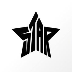 the star logo is black and white with an abstract design on it's side