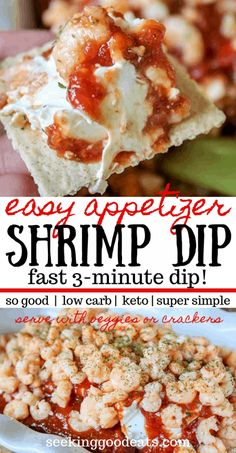 easy appetizer shrimp dip recipe that is ready to be eaten