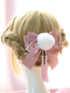 Kawaii Hair Clips, Ulzzang Hair, Bobby Pin Hairstyles, Head Scarf Styles, Kawaii Hairstyles, Pigtail Hairstyles, Ribbon Hair, Twist Headband, Diy Hair Accessories