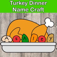 the turkey dinner name craft is shown