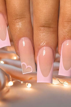 Chic and Sweet: Elegant square nails in glossy baby pink with a touch of romance. 💅💕 // Photo Credit: Instagram @helen.purenails Nails Short For Summer, Pink French Tip Nails Square Medium, Nail Design Square Shape, Nail Inspo No Charms, Baby Pink Nails With Design Art Ideas, Pink French Tip Nails With Heart, Baby Pink Prom Nails, Light Pink Design Nails, Nail Designs Baby Pink