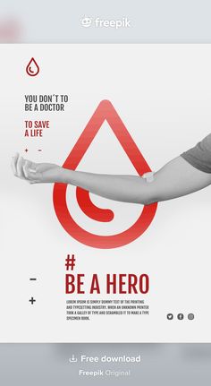 a poster with the words be a hero and an image of a woman's arm