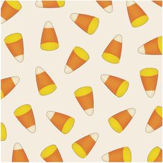 an orange and yellow candy corn pattern on a white background