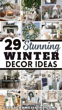 the cover of 29 stunning winter decor ideas