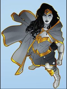 a drawing of a woman dressed as wonder