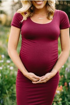 This burgundy Mama Mini Dress with Mini-Sleeves is an ultimate Sexy Mama staple! This maternity bodycon short-sleeve dress is constructed of a stretch jersey material, designed specifically with mama curves in mind. It hugs all the right places and still leaves a smooth, flattering appearance.  #babybump #preggo #maternitydress #maternityfashion #maternitybodycon #burgundy #pregnant Maternity Clothes Summer, Maternity Clothes Fashionable, Summer Maternity, Maternity Brands, Pregnancy Style, Pregnancy Looks, Summer Pregnancy, Bump Style, Dress With Short Sleeves