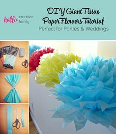 diy giant tissue paper flowers that are perfect for parties and weddings by creative family