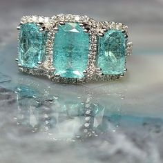 Paraiba Ring, Paraiba Tourmaline Ring, Paraiba Tourmaline, Tourmaline Jewelry, Tourmaline Necklace, Ladies Diamond Rings, White Gold Diamond Rings, Jade Jewelry