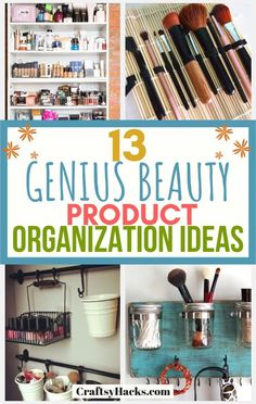 Vanity Organization Diy, Vanity Makeup Organization, Makeup Organizing Hacks