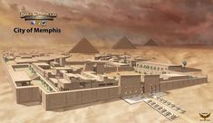 the city of memphis is depicted in an animated scene with egyptian pyramids