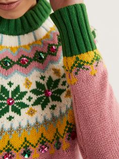 Styled with an easy round neckline, this jumper from Boden is elevated with traditional Fair Isle prints and stays warm thanks for a heavy dash of wool. Fair Isle Pullover, Boden Uk, Knitwear Women, Winter Glove, The School, Knit Patterns, Fair Isle, Stay Warm