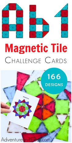 the book cover for magnetic tile printable idea cards