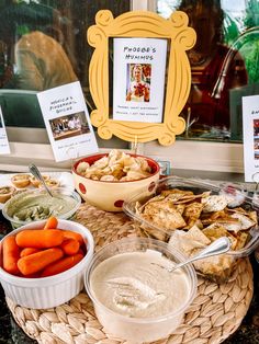 a table filled with different types of food