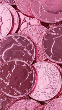 some very pretty pink colored coins