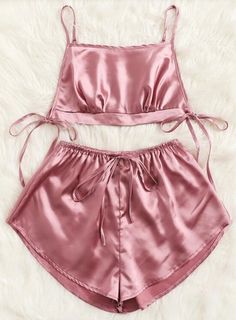 Top With Shorts, Shorts Pajama Set, Satin Cami Top, Cute Sleepwear, Satin Sleepwear, Lingerie Inspiration, Model Lifestyle, Cotton Sleepwear, Satin Cami