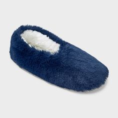 Slip into warmth and comfort with the Women's Faux Fur Cozy Pull-On Slipper Socks with Grippers from Auden™. These pull-on style slippers offer a soft flexible sole, great for lounging at home & easily packable when you're on the go. These soft, plush slippers will keep your feet snug, while the grippers on the bottom add safety on slippery floors. Auden™: Fit for you in every way. Blue Cozy Slippers For Winter, Soft Blue Winter Slippers, Cozy Blue Winter Slippers, Snug Super Soft Winter Slippers, Plush Slippers, Sock Packs, Athletic Socks, Slipper Socks, Womens Slippers