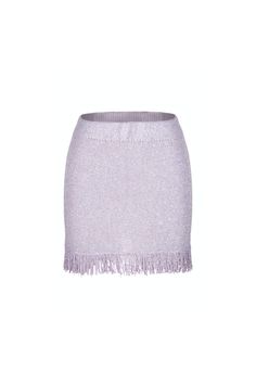 The Dana Fringe Mini Skirt by Asta Resort in Lavender Sequin. A lavender sequin mini skirt with a fitted silhouette and fringe detailing at the hem. Fringe hem detailing Fitted silhouette Elastic waistband Light stretch fabric Pop Clothes, Unrealistic Wishlist, Asta Resort, Fringe Mini Skirt, Resort Accessories, Blue Sunset, Fringe Top, Sequin Mini Skirts, Fringe Skirt