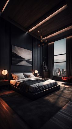 Dark Bedroom Aesthetic Navy And Grey Bedroom, Grey And Blue Bedroom, Navy Blue And Grey Bedroom, Dark Blue Bedroom Ideas, Blue And Grey Bedroom, Pink And Grey Bedroom, Dark Brown Bedrooms, Calming Bedroom Colors