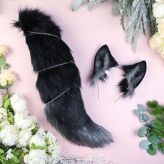 Wolf Ears Cosplay, Black Fantasy Cat Ears Costume Accessories, Black Wolf Ears And Tail, Ears Shape, Cosplay Costume Accessories With Cat Ears, Ears And Tail Set, Wolf Ears And Tail, Fox Ears And Tail