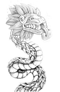 a drawing of a snake with a helmet on it's head and the tail curled up