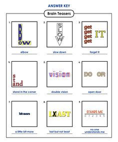 worksheet showing the different types of logos