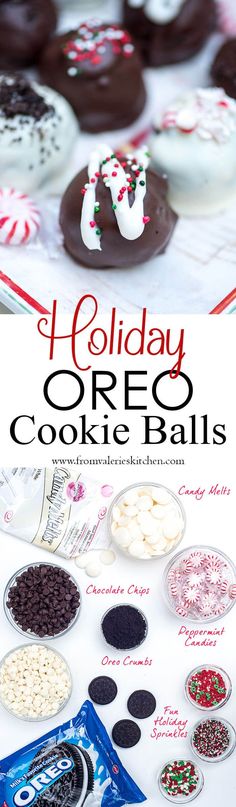 the holiday oreo cookie balls are ready to be eaten and put in their packages