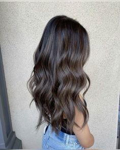 Brown With Mocha Highlights, Babylights In Dark Hair, Ashy And Mocha Highlights On Dark Hair, Hair Inspiration Dark Brown, Brunette Balayage Hair Natural, Ashy Highlights On Black Hair, Subtle Brown Highlights On Dark Hair, Ashy Black Hair Balayage, Black Hair With Ashy Highlights