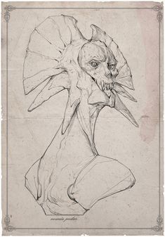 a drawing of a woman's head with an open mouth and large wings on it