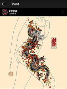 Yakuza Style Tattoo, Painting Dragon, 42 Tattoo, Yakuza Tattoo, Hip Tattoos Women, Asian Dragon, Red Ink Tattoos, Full Body Tattoo, Dope Tattoos For Women