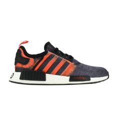 Find ADIDAS Nmd_r1 'stencil Pack Solar Red on Editorialist. Launched in 2015, the adidas NMD_R1 is a fusion of technical performance and lifestyle-driven comfort. This 'Black Solar Red' edition from the 2018 'Stencil' pack re-envisions the model through the lens of graffiti subculture with updated brand graphics. Its breathable one-piece mesh upper is tagged with a spray-paint style Three-Stripes motif and finish. An 'NMD' logotype is printed on the heel of the boost-equipped midsole. Red Adidas Training Sneakers, Red Adidas Sneakers For Training, Orange Adidas Logo Sneakers For Streetwear, Orange Adidas Sneakers For Streetwear, Adidas Logo Sports Sneakers, Adidas Red Running Shoes For Streetwear, Red Adidas Sneakers For Light Sports, Sporty Adidas Custom Sneakers With Speckled Midsole, Orange Adidas Running Shoes For Streetwear