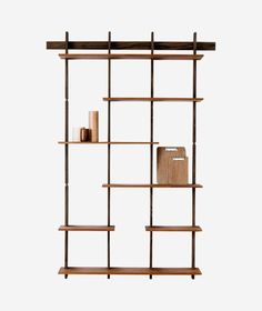 Sticotti Bookshelf Kit E - BEAM Shop Shelves, Gift Shop Displays, Modular Shelving System, Creative Bookshelves, Bookshelf Inspiration, Traditional Shelves, Ipe Wood, Corner Bookshelves, Bookshelf Organization