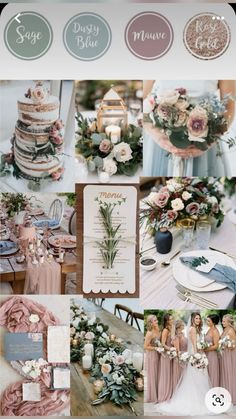 a collage of different wedding colors and themes