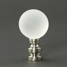 a white light bulb sitting on top of a table