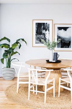 an instagramted photo of a dining room table and chairs