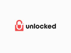 the logo for unlocked is shown in black and white, with an orange lock on it