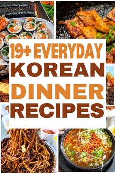 korean dinner recipes with text overlay