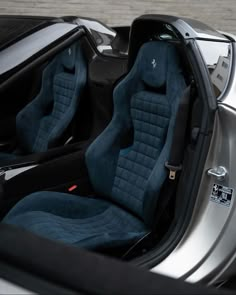 the interior of a sports car is clean and ready to be used