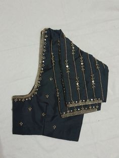 Stone Work For Blouse, Simple Beeds Work On Saree Blouse, Simple Bead Work Blouse Designs, Aari Work On Black Blouse, Aari Work Dress Designs, New Hand Work Designs Blouse, Kundan Embroidery Work Blouses, Aari Stone Work Blouse Designs