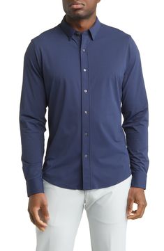 Great for going out or to the office, this button-up shirt is made from an ultracomfortable stretch material and is cut in a modern slim fit. 28" length; 42" chest (size Medium) Front button closure Button-down collar Long sleeves with button cuffs 86% polyamide, 14% elastane Machine wash, tumble dry Imported Collar Stays, Checkered Shirt, Italian Fabric, Checkered Pattern, Button Down Collar, Chest Size, The Office, Stretch Fabric, Button Up Shirts