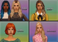 four different types of female avatars are shown in this screenshot from the video game