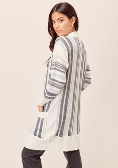 [Color: Blue Combo] Lovestitch Total beach vibes! Chunky Striped Knit Beach Sweater, Beach Striped Knit Sweater, Cozy Striped Cardigan For Spring, Cozy Striped Spring Cardigan, Striped Sweater For Beach In Fall, Striped Sweater For Fall Beach Outings, Fall Striped Beach Sweater, Perfect Cardigan, Beach Vibes