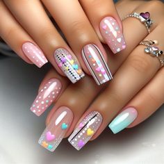 Kawaii Summer, Quartz Nails, Wow Nails, Super Cute Nails, Stylish Nails Designs, Goth Nails, Pretty Nail Designs, Nail Forms