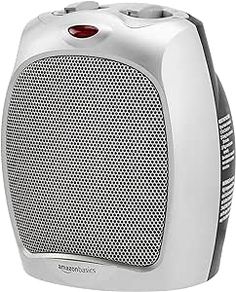 a white and black speaker with red light on the front side, sitting in front of a white background