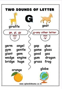 two sounds of letter g worksheet