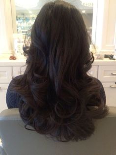 #hairstyle #coquette  #curls #haircut #inspo #hairinspo Haircuts For Blowouts, Formal Down Hairstyles Medium, Hair Inspo Graduation, Curled Dark Brown Hair, Curled Hairstyles For Medium Hair Formal, Curls At The Bottom Of Hair, Dark Brown Curled Hair, Curled Hair Aesthetic, Long Blowout Hairstyles