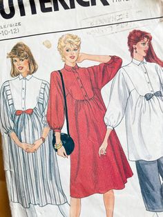 a woman's dress and top sewing pattern on a piece of paper with the words butterick written below it