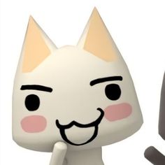 a white cat with pink cheeks and black eyes sitting next to a toothbrush holder