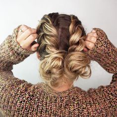 Braided Prom Hair, A Messy Bun, Cute Braided Hairstyles, Two Braids, Synthetic Hair Extensions, Braided Hairstyles Easy, Trending Hairstyles, Braided Updo