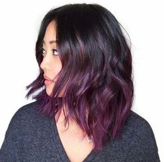 Vivid Lowlights, How To Bayalage Hair, Black Hair Ombre, Purple Balayage